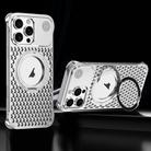For iPhone 15 Pro R-JUST RJ-64 Aromatherapy Heat Dissipation MagSafe Phone Case with Stand(Silver) - 1