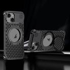 For iPhone 15 R-JUST RJ-64 Aromatherapy Heat Dissipation MagSafe Phone Case with Stand(Black) - 1