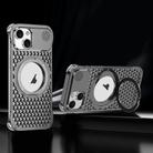 For iPhone 15 R-JUST RJ-64 Aromatherapy Heat Dissipation MagSafe Phone Case with Stand(Grey) - 1