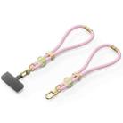 DUX DUCIS Garden Series Tile Pattern Adjustable Short Phone Lanyard(Light Pink) - 2