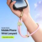 DUX DUCIS Garden Series Tile Pattern Adjustable Short Phone Lanyard(Light Pink) - 3