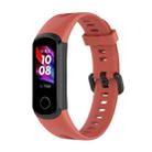 For Huawei Honor Band 5i / Band 4 Metal Buckle Silicone Watch Band, Size: Free Size(Orange) - 1