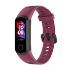 For Huawei Honor Band 5i / Band 4 Metal Buckle Silicone Watch Band, Size: Free Size(Red Wine) - 1