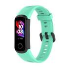 For Huawei Honor Band 5i / Band 4 Metal Buckle Silicone Watch Band, Size: Free Size(Lake Blue) - 1