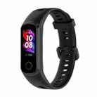 For Huawei Honor Band 5i / Band 4 Metal Buckle Silicone Watch Band, Size: Free Size(Black) - 1
