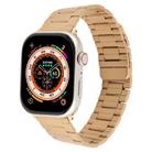 For Apple Watch 42mm / 41mm / 40mm / 38mm Three-beads Magnetic Steel Watch Band(Gold) - 1