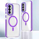 For Samsung Galaxy A56 5G Dual-Color Clear Acrylic Hybrid TPU MagSafe Phone Case(Purple) - 1