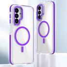 For Samsung Galaxy A26 5G Dual-Color Clear Acrylic Hybrid TPU MagSafe Phone Case(Purple) - 1