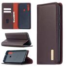 For Xiaomi Redmi Note 8T 2 in 1 Detachable Magnetic Horizontal Flip Genuine Leather Case with Holder & Card Slots & Wallet(Dark Brown) - 1