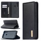 For Xiaomi Redmi Note 8T 2 in 1 Detachable Magnetic Horizontal Flip Genuine Leather Case with Holder & Card Slots & Wallet(Black) - 1