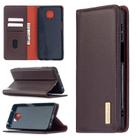 For Xiaomi Redmi Note 9 Pro 2 in 1 Detachable Magnetic Horizontal Flip Genuine Leather Case with Holder & Card Slots & Wallet(Dark Brown) - 1