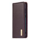 For Xiaomi Redmi Note 9 2 in 1 Detachable Magnetic Horizontal Flip Genuine Leather Case with Holder & Card Slots & Wallet(Dark Brown) - 2