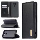 For Xiaomi Redmi Note 9 2 in 1 Detachable Magnetic Horizontal Flip Genuine Leather Case with Holder & Card Slots & Wallet(Black) - 1