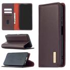 For Huawei P40 Lite 2 in 1 Detachable Magnetic Horizontal Flip Genuine Leather Case with Holder & Card Slots & Wallet(Dark Brown) - 1