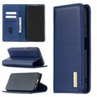 For Huawei P40 Lite 2 in 1 Detachable Magnetic Horizontal Flip Genuine Leather Case with Holder & Card Slots & Wallet(Blue) - 1