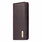 For Huawei P40 Pro 2 in 1 Detachable Magnetic Horizontal Flip Genuine Leather Case with Holder & Card Slots & Wallet(Dark Brown) - 2