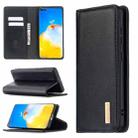 For Huawei P40 Pro 2 in 1 Detachable Magnetic Horizontal Flip Genuine Leather Case with Holder & Card Slots & Wallet(Black) - 1