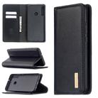 For Huawei Y7p 2 in 1 Detachable Magnetic Horizontal Flip Genuine Leather Case with Holder & Card Slots & Wallet(Black) - 1