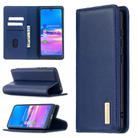 For Huawei Y6 (2019) / Honor 8A 2 in 1 Detachable Magnetic Horizontal Flip Genuine Leather Case with Holder & Card Slots & Wallet(Blue) - 1