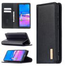 For Huawei Y6 (2019) / Honor 8A 2 in 1 Detachable Magnetic Horizontal Flip Genuine Leather Case with Holder & Card Slots & Wallet(Black) - 1