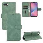 For OPPO A5(AX5) / A3s / A12e Solid Color Skin Feel Magnetic Buckle Horizontal Flip Calf Texture PU Leather Case with Holder & Card Slots & Wallet(Green) - 1