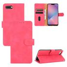 For OPPO A5(AX5) / A3s / A12e Solid Color Skin Feel Magnetic Buckle Horizontal Flip Calf Texture PU Leather Case with Holder & Card Slots & Wallet(Rose Red) - 1