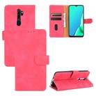 For OPPO A9 (2020) / A11 / A11X / A5 (2020) Solid Color Skin Feel Magnetic Buckle Horizontal Flip Calf Texture PU Leather Case with Holder & Card Slots & Wallet(Rose Red) - 1