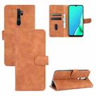 For OPPO A9 (2020) / A11 / A11X / A5 (2020) Solid Color Skin Feel Magnetic Buckle Horizontal Flip Calf Texture PU Leather Case with Holder & Card Slots & Wallet(Brown) - 1