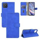 For OPPO A92s Solid Color Skin Feel Magnetic Buckle Horizontal Flip Calf Texture PU Leather Case with Holder & Card Slots & Wallet(Blue) - 1
