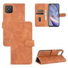 For OPPO A92s Solid Color Skin Feel Magnetic Buckle Horizontal Flip Calf Texture PU Leather Case with Holder & Card Slots & Wallet(Brown) - 1