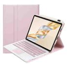 For Honor Pad X9 Pro 11.5 AH28-A Ultra-thin Detachable Bluetooth Keyboard Leather Tablet Case with Touchpad(Pink White) - 1