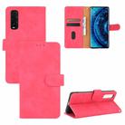 For OPPO Find X2 Solid Color Skin Feel Magnetic Buckle Horizontal Flip Calf Texture PU Leather Case with Holder & Card Slots & Wallet(Rose Red) - 1