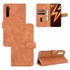 For OPPO Realme 6 Pro Solid Color Skin Feel Magnetic Buckle Horizontal Flip Calf Texture PU Leather Case with Holder & Card Slots & Wallet(Brown) - 1