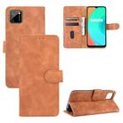 For OPPO Realme C11 Solid Color Skin Feel Magnetic Buckle Horizontal Flip Calf Texture PU Leather Case with Holder & Card Slots & Wallet(Brown) - 1