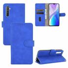 For OPPO Realme XT / X2 / K5 Solid Color Skin Feel Magnetic Buckle Horizontal Flip Calf Texture PU Leather Case with Holder & Card Slots & Wallet(Blue) - 1