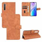 For OPPO Realme XT / X2 / K5 Solid Color Skin Feel Magnetic Buckle Horizontal Flip Calf Texture PU Leather Case with Holder & Card Slots & Wallet(Brown) - 1