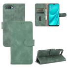 For OPPO Reno A Solid Color Skin Feel Magnetic Buckle Horizontal Flip Calf Texture PU Leather Case with Holder & Card Slots & Wallet(Green) - 1