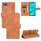 For OPPO Reno A Solid Color Skin Feel Magnetic Buckle Horizontal Flip Calf Texture PU Leather Case with Holder & Card Slots & Wallet(Brown) - 1