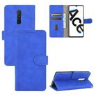 For OPPO Reno Ace / Realme X2 Pro Solid Color Skin Feel Magnetic Buckle Horizontal Flip Calf Texture PU Leather Case with Holder & Card Slots & Wallet(Blue) - 1