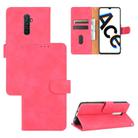 For OPPO Reno Ace / Realme X2 Pro Solid Color Skin Feel Magnetic Buckle Horizontal Flip Calf Texture PU Leather Case with Holder & Card Slots & Wallet(Rose Red) - 1