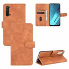 For OPPO Reno3 5G / Find X2 Lite Solid Color Skin Feel Magnetic Buckle Horizontal Flip Calf Texture PU Leather Case with Holder & Card Slots & Wallet(Brown) - 1