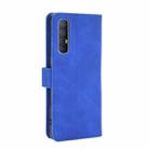 For OPPO Reno3 5G (Japanese Version) Solid Color Skin Feel Magnetic Buckle Horizontal Flip Calf Texture PU Leather Case with Holder & Card Slots & Wallet(Blue) - 3