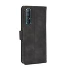 For OPPO Reno3 Pro 5G Solid Color Skin Feel Magnetic Buckle Horizontal Flip Calf Texture PU Leather Case with Holder & Card Slots & Wallet(Black) - 3