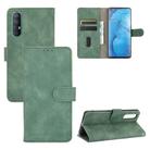 For OPPO Reno3 Pro 5G Solid Color Skin Feel Magnetic Buckle Horizontal Flip Calf Texture PU Leather Case with Holder & Card Slots & Wallet(Green) - 1