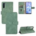 For OPPO Reno3 A(Japanese Version) Solid Color Skin Feel Magnetic Buckle Horizontal Flip Calf Texture PU Leather Case with Holder & Card Slots & Wallet(Green) - 1