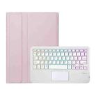For Honor Pad X9 Pro 11.5 AH28-AS Ultra-thin Detachable Backlight Bluetooth Keyboard Leather Tablet Case with Touchpad(Pink White) - 2