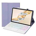 For Honor Pad X9 Pro 11.5 AH28-AS Ultra-thin Detachable Backlight Bluetooth Keyboard Leather Tablet Case with Touchpad(Lavender White) - 1