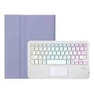 For Honor Pad X9 Pro 11.5 AH28-AS Ultra-thin Detachable Backlight Bluetooth Keyboard Leather Tablet Case with Touchpad(Lavender White) - 2
