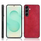 For Samsung Galaxy S25 5G Cow Pattern Sewing Back Cover Phone Case(Red) - 1