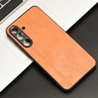 For Samsung Galaxy S25 5G Cow Pattern Sewing Back Cover Phone Case(Yellow) - 2